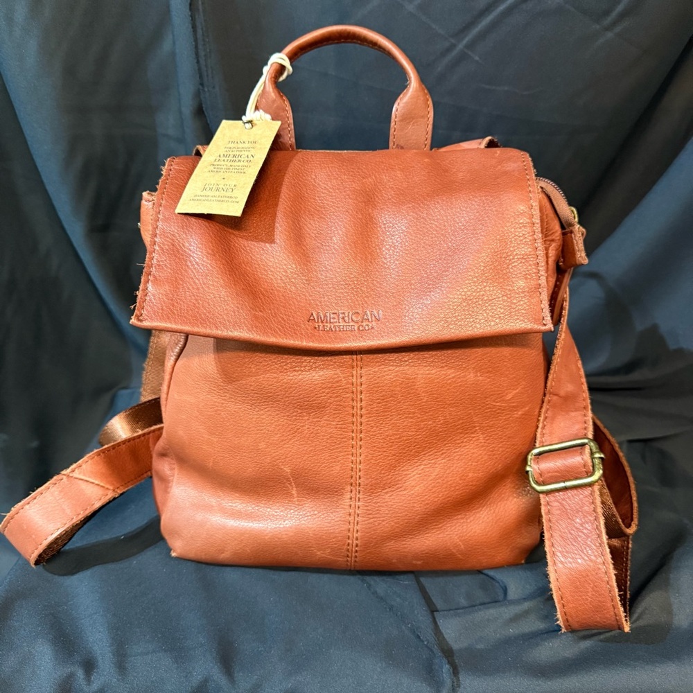 American Leather Co. Women's Leather Backpack - Chestnut Brown